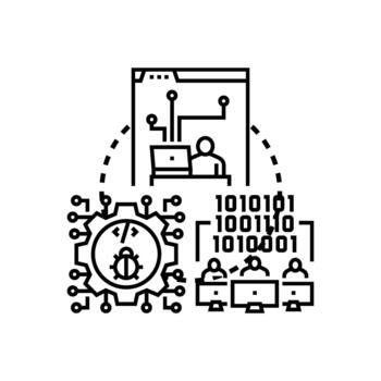 depuración mentalidad estilos para. software desarrollo proceso vector