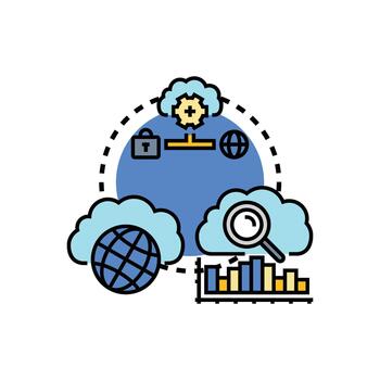 nube informática en expansión Servicio desarrollando concepto vector
