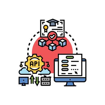 Api token authentication digital security protocol concept art vector
