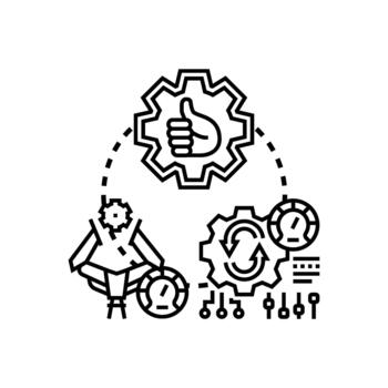 Streamlined operations process optimizing business flow vector