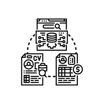 documento base de datos motor Procesando información gestión. moderno sistema vector