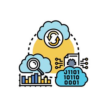nube establecido software tablero informática concepto vector