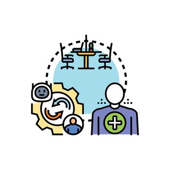 inteligente colaborativo lugar de trabajo. optimizando trabajo en equipo variaciones y proceso vector