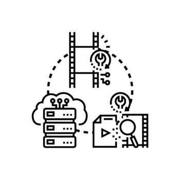 Backup copy data stylized storage server synchronization. process vector