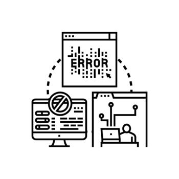 Correcting programming error. and debugging concepts software code concept vector