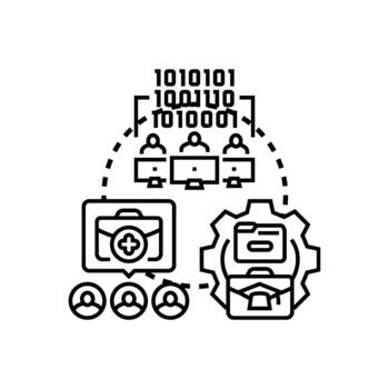 Shared coding styleset workflow. team developing software together vector