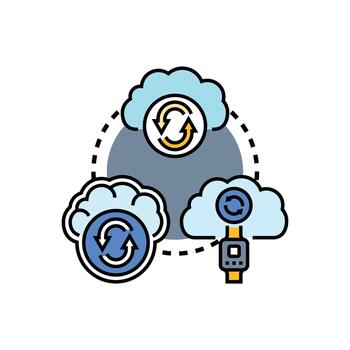 datos sincronización y mínimo nube informática tecnología concepto vector
