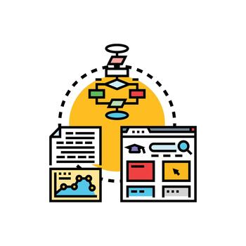 Categorized multipack learning process. with educational data analysis vector
