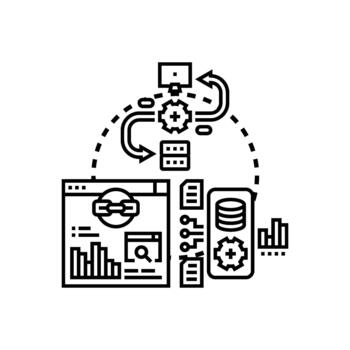 variants Data link layer protocol communication network concept. vector