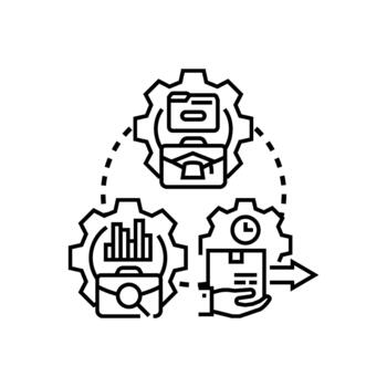 negocio. formas proceso administración optimizando flujo de trabajo operaciones concepto vector