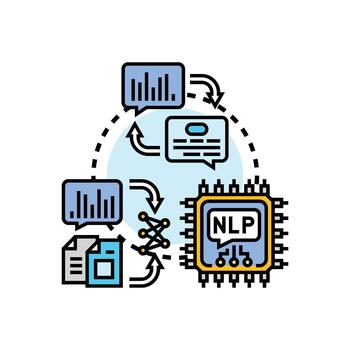 natural estilos idioma Procesando sistema analizando datos concepto vector
