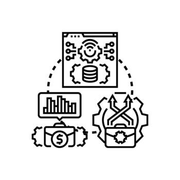 devops despliegue flujo de trabajo motor concepto simplificado diagrama vector