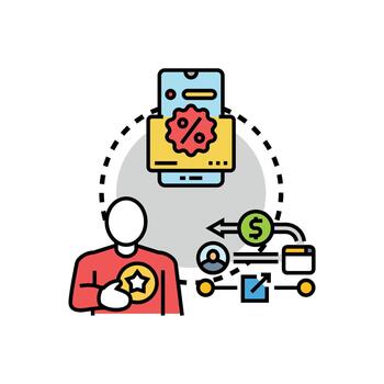 Repeat customer forms rewards loyalty program. concept vector