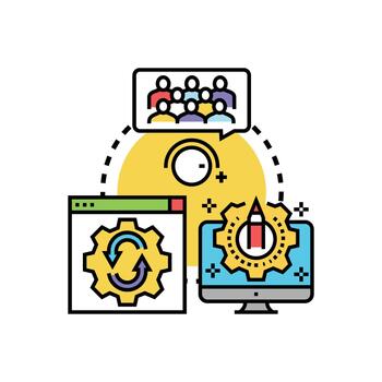 sensible transformaciones concepto para serie. digital desarrollo proceso vector