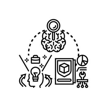 creativo simplificado proceso desarrollando innovador diseño. concepto vector