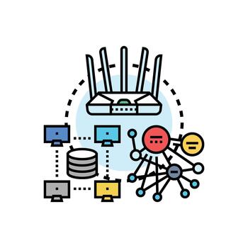 Network performance analysis and data optimization concept vector