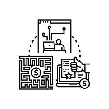Problem solving process finding. issue resolution solution simplified vector