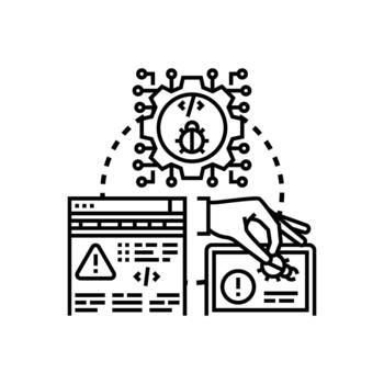 conjunto depuración software. código proceso quitando programa errores vector