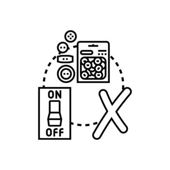 X. button variations concept with various control elements vector