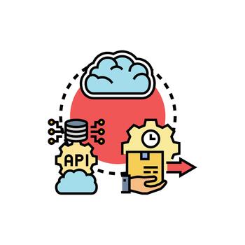 Complete systems. deployment process in cloud variants computing vector