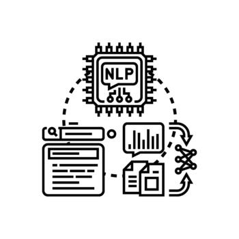 Future coding language development with natural language processing technology styleset. vector