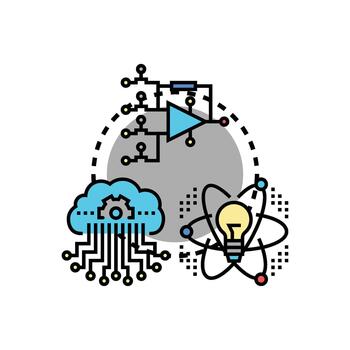 rápido neural red desarrollando ai informática. paquete tecnología concepto vector
