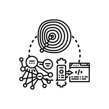 conjunto sensible algoritmo ajustando datos para web desarrollo. vector