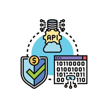 Api protection. ensuring data security forms and secure access vector