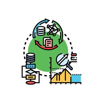 datos Ciencias concepto analizando información y conjunto Procesando algoritmo vector
