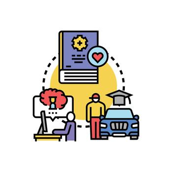 Learning multistyle. through practice skill development concept vector
