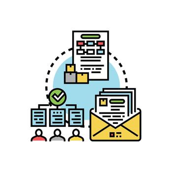 forms Consignment release process completing. supply chain documentation vector