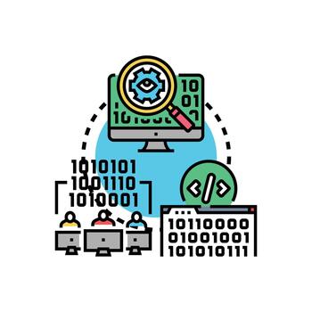 compartido software código biblioteca desarrollo proceso embalar. vector