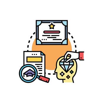 Educational diversity credentials. process developing human potential vector