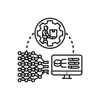 Artificial. intelligence clean model learning data processing concept vector