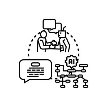 humano instruyendo estilizado ai generando. complejo algoritmo solución vector