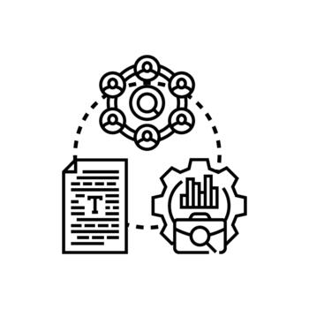Document based artificial intelligence generation workflow. concept edition vector