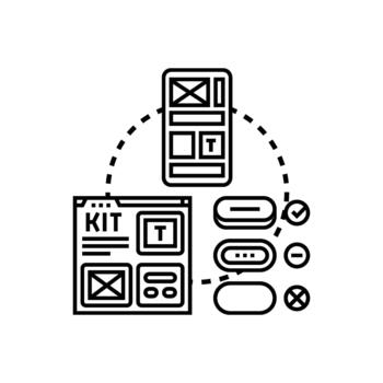 universal web plataforma ui concepto desarrollando interfaz. mínimo vector