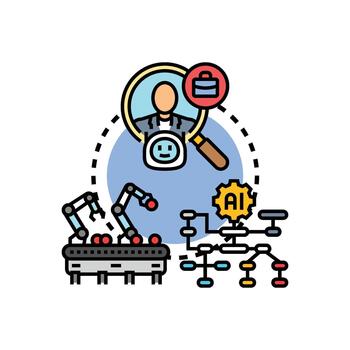 ai agente estilos. lote Procesando optimizando negocio flujo de trabajo vector