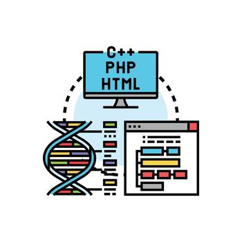 colaborativo código ascendencia visualización creando conjunto programa. desarrollo vector