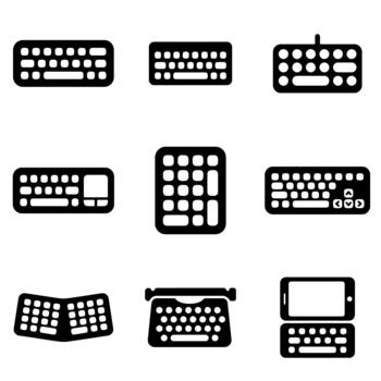 Computer Keyboard Device Interface Set vector