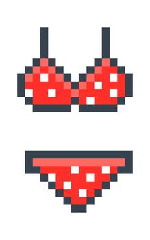 Bikini Pixel Patterned Set vector