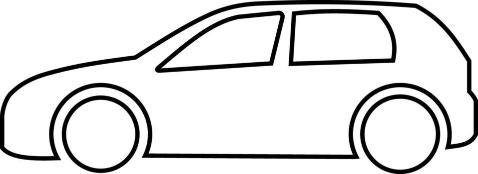 Outlined Compact Hatchback vector