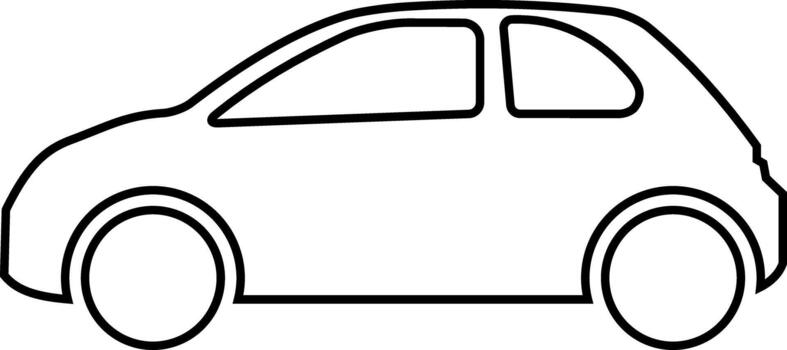 Outlined Rounded Hatchback vector