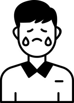 llorar semi sólido diseño vector