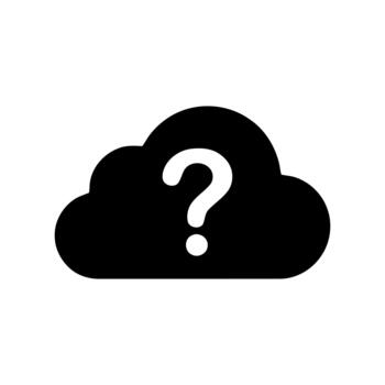 Cloud Computing Question Mark icon for Data Help and Support vector