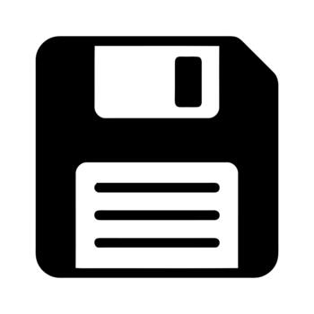 Floppy Disk Save Button icon for Computer Interface vector