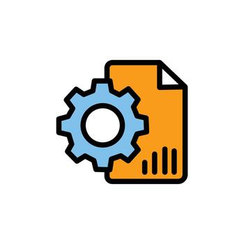 documento configuración y ajustes datos Procesando icono vector