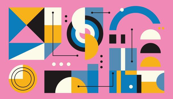 Geometric elements flat background vector