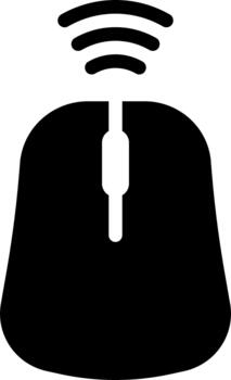 inalámbrico ratón sólido icono vector