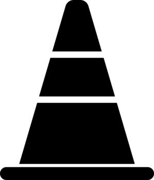 cone black solid icon vector